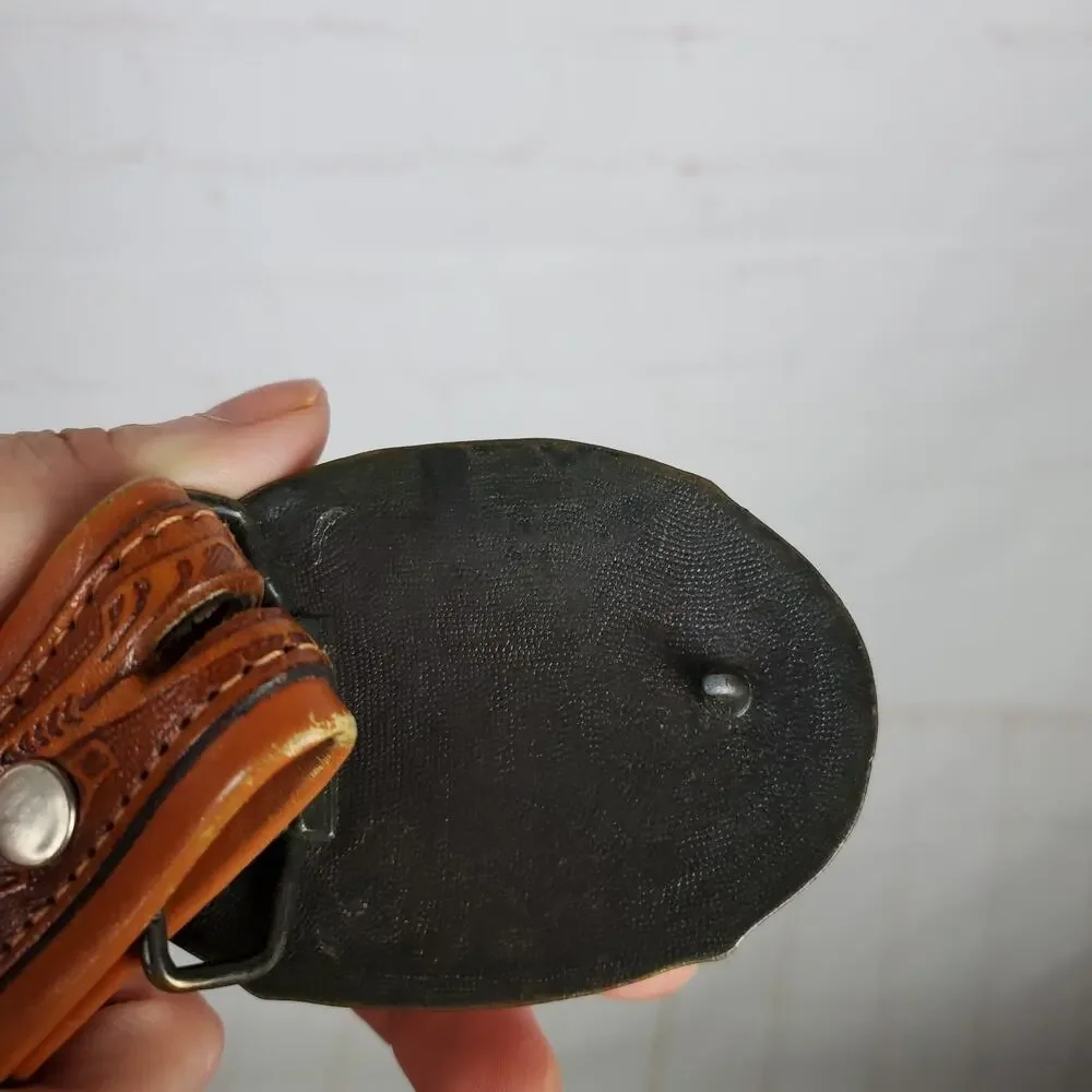 Vtg Mary Kay Western Style Belt Buckle Texas Dallas Seminar Cowboy Culture Sz 34